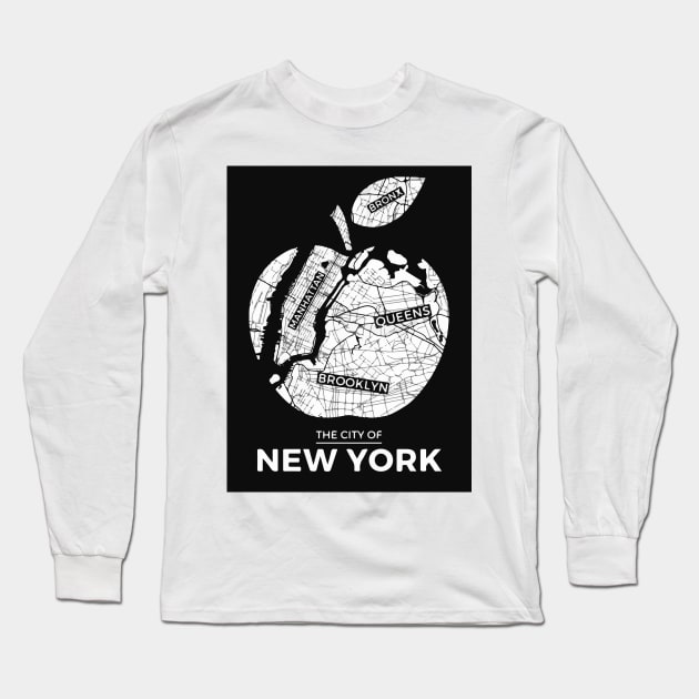 New York City Big Apple Long Sleeve T-Shirt by AlexPDJ